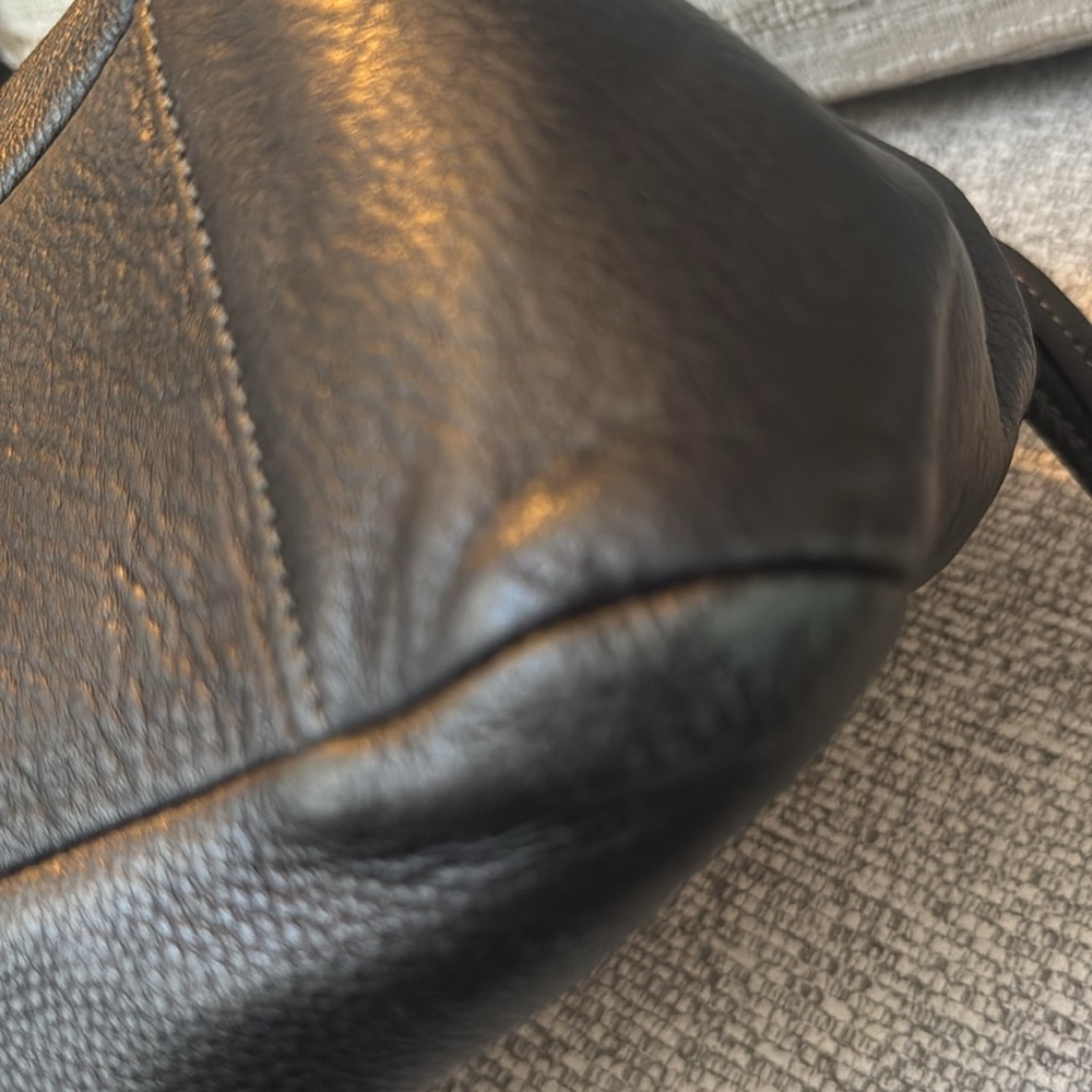 Coach Black Leather Tote with Patent Trim - Picture 9 of 13